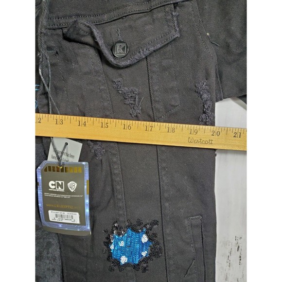 Dexter's Laboratory Boy Genius Black Denim Jean Jacket Cartoon Network Sz Small - Picture 10 of 13